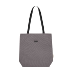 Bolsa versátil de algodón reciclado GRS con bolsillo para PC 15'' color gris segunda vista frontal