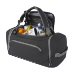 Mochila deportiva reciclada resistente al agua con varios bolsillos color negro segunda vista