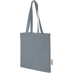 Bolsa de algodón reciclado GRS para merchandising 140 g/m2 color gris segunda vista frontal