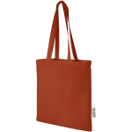 Bolsa de algodón reciclado GRS para merchandising 140 g/m2 color caoba segunda vista frontal
