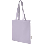 Bolsa de algodón reciclado GRS para merchandising 140 g/m2 color lila segunda vista frontal