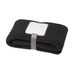 Manta de punto de poliéster reciclado con etiqueta y cinta color negro