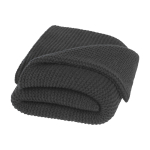 Manta de punto de poliéster reciclado con etiqueta y cinta color negro segunda vista