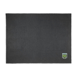 Manta de punto de poliéster reciclado con etiqueta y cinta color negro