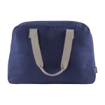 Bolsa de viaje de algodón canvas reciclado con asas de agarre 280 g/m2 color azul tercera vista