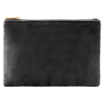 Neceser de terciopelo con detalles dorados en la cremallera y tirador color negro primera vista