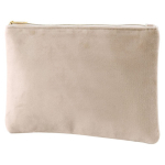 Neceser de terciopelo con detalles dorados en la cremallera y tirador color natural segunda vista