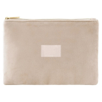 Neceser de terciopelo con detalles dorados en la cremallera y tirador color natural sexta vista