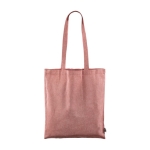 Bolsa de algodón Fairtrade y reciclado GRS con asas largas 120g/m2 color rojo cuarta vista