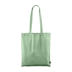 Bolsa de algodón Fairtrade y reciclado GRS con asas largas 120g/m2 color verde cuarta vista