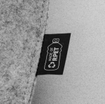 Bolsa de fieltro con certificado RPET de asas largas 180g/m2 color gris tercera vista