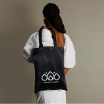 Bolsa corporativa de terciopelo con asas largas a juego 280g/m2 color negro cuarta vista