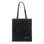 Bolsa corporativa de terciopelo con asas largas a juego 280g/m2 color negro sexta vista