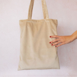 Bolsa corporativa de terciopelo con asas largas a juego 280g/m2 color natural segunda vista