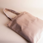 Bolsa corporativa de terciopelo con asas largas a juego 280g/m2 color natural tercera vista