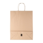 Bolsa para regalo grande de papel kraft con asas rizadas 120g/m2 color beige tercera vista