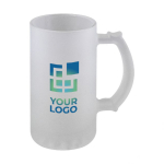 Jarra de cerveza con un acabado de apariencia congelada 500ml color transparente vista principal