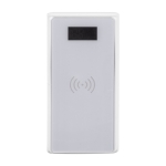 Powerbank de plástico reciclado 10.000 mAh con carga inalámbrica 5W color blanco primera vista