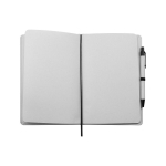 Libreta de cartones de leche reciclados con bolígrafo A5 hojas lisas color blanco tercera vista