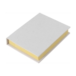 Bloc de notas adhesivas con tapas de cartones de leche reciclados color blanco primera vista