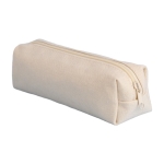 Estuche de algodón reciclado con tirador y cremallera a juego color natural primera vista