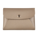 Monedero de cuero sintético con botón dorado para cerrar color dorado tercera vista