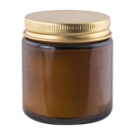 Vela con tapa dorada con fragancia de salvia de madera y sal marina color naranja tercera vista