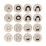 Set de juego de memoria con fichas de madera para colorear vista detalle 6