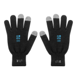 Guantes de RPET con dedos aptos para el uso de pantalla táctil color negro vista principal