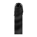 Abanico de madera oscura natural y tela en el borde color negro segunda vista