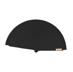 Abanico de madera lacada y poliéster en varios colores 23cm color negro segunda vista