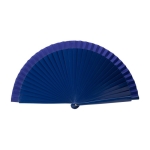 Abanico de madera lacada y poliéster en varios colores 23cm color azul primera vista