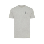Camiseta personalizada algodón reciclado y orgánico 180 g/m2 Iqoniq Manuel color gris claro jaspeado vista con logo