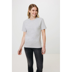 Camiseta personalizada algodón reciclado y orgánico 180 g/m2 Iqoniq Manuel color gris claro jaspeado tercera vista con modelo