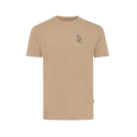 Camiseta personalizada algodón reciclado y orgánico 180 g/m2 Iqoniq Manuel color marrón claro vista con logo