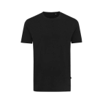 Camiseta mix algodón reciclado y orgánico casual fit 180 g/m2 Iqoniq color negro
