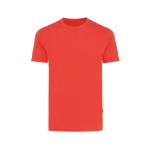 Camiseta mix algodón reciclado y orgánico casual fit 180 g/m2 Iqoniq color rojo