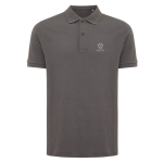 Polo de piqué regular fit de algodón eco 220 g/m2 Iqoniq Yosemite color plateado mate vista con logo