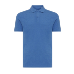 Polo de piqué regular fit de algodón eco 220 g/m2 Iqoniq Yosemite color azul jaspeado