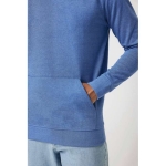 Sudadera suave sin teñir de algodón eco 340 g/m2 Iqoniq Torres color azul jaspeado vista de impresión