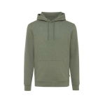 Sudadera suave sin teñir de algodón eco 340 g/m2 Iqoniq Torres color verde jaspeado