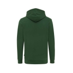 Sudadera de algodón reciclado y orgánico 340 g/m2 Iqoniq Jasper color verde oscuro vista de impresión