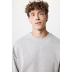 Sudadera oversize de algodón eco 340 g/m2 Iqoniq color gris claro quinta vista con modelo