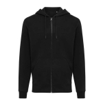 Sudadera con cremallera de algodón eco slim fit 340 g/m2 Iqoniq color negro