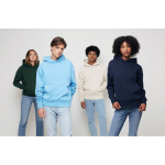 Sudadera de algodón eco regular fit 340 g/m2 Iqoniq color beige quinta vista con modelo