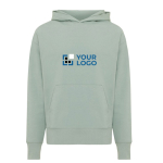 Sudadera de algodón eco regular fit 340 g/m2 Iqoniq color verde oliva vista de impresión