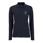 Polo de manga larga de 100% algodón para mujer 180 g/m2 SOL'S Perfect color azul marino vista de impresión