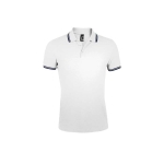 Polo bicolor de algodón para hombre 200 g/m2 SOL'S Pasadena color blanco/azul