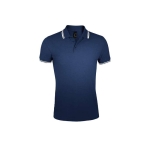 Polo bicolor de algodón para hombre 200 g/m2 SOL'S Pasadena color azul marino