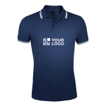 Polo bicolor de algodón para hombre 200 g/m2 SOL'S Pasadena color azul marino vista de impresión